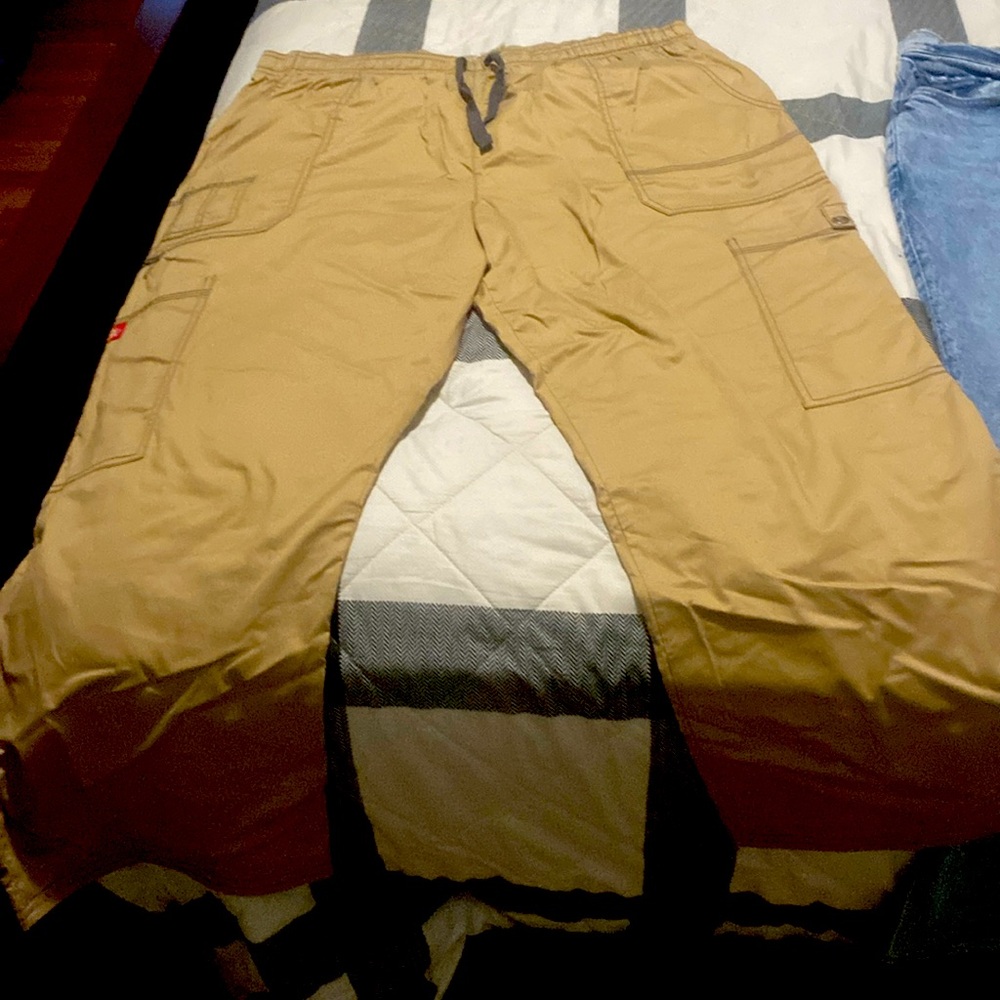 Dickies tan baggy jean with dark blue stripes size XL